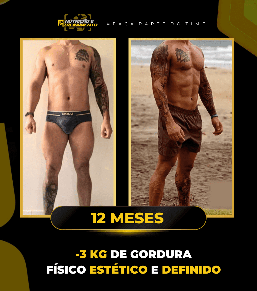 Antes e depois de aluno do Time Fabricio Moura